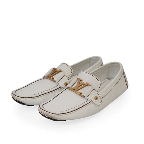 white lv loafers.